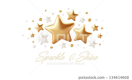 Sparkle And Shine Gold Stars Illustration Background Vector Sparkle And Shine Gold Stars Illustration Background Vector 134614608