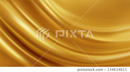 Golden Abstract Curves. Shimmering Flowing Lines. Vector Illustration Background. Golden Abstract Curves. Shimmering Flowing Lines. Vector Illustration Background. 134614611