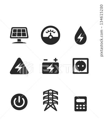 Electricity Icons Series stock illustration Electricity Icons Series stock illustration 134615280