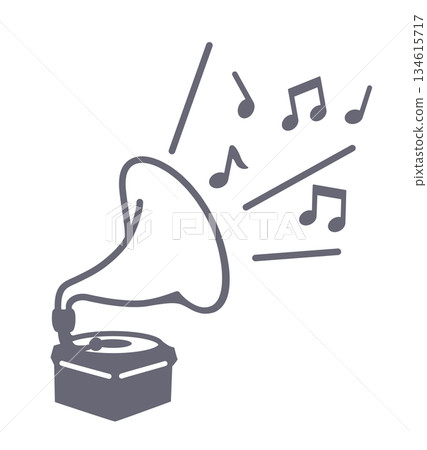 Simple illustration of a gramophone Simple illustration of a gramophone 134615717