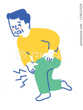 因關節疼痛而無法行動的老年人_顏色 134615824