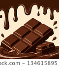 Plate chocolate background 134615895