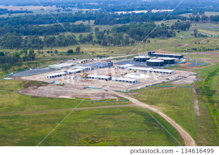 Aerial photograph of a construction site at the Western Sydney Airport Aerial photograph of a construction site at the Western Sydney Airport 134616499