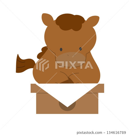 馬年插畫 | 馬兒騎在鏡餅架上 馬年插畫 | 馬兒騎在鏡餅架上 134616789