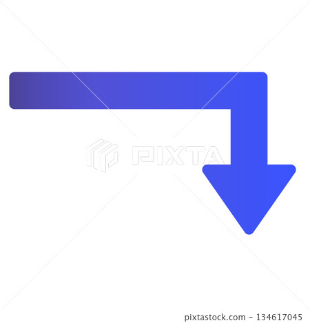 A simple rounded arrow with a blue gradient and a right-angled curve A simple rounded arrow with a blue gradient and a right-angled curve 134617045