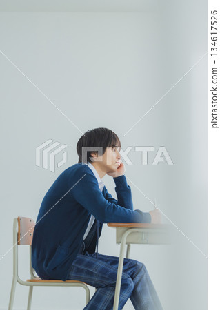 Male high school student studying 134617526