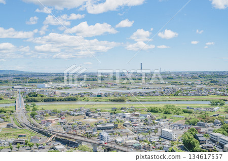 Ibaraki: View of Mito city from Art Tower Mito 134617557