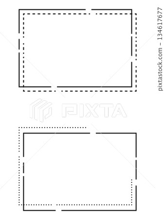 A simple monochrome rectangular frame set combining modern headings, photo frames, and dotted and dashed lines A simple monochrome rectangular frame set combining modern headings, photo frames, and dotted and dashed lines 134617677