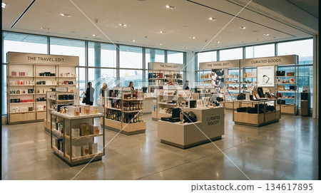 Bright Duty Free Store Interior At Airport 134617895