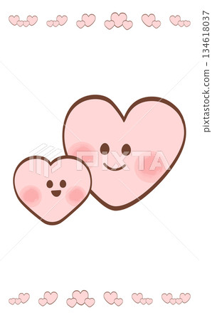 Cute heart illustration, hand-drawn design of family and parent-child image Cute heart illustration, hand-drawn design of family and parent-child image 134618037
