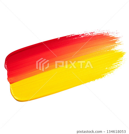 黃色和紅色的筆觸 134618053