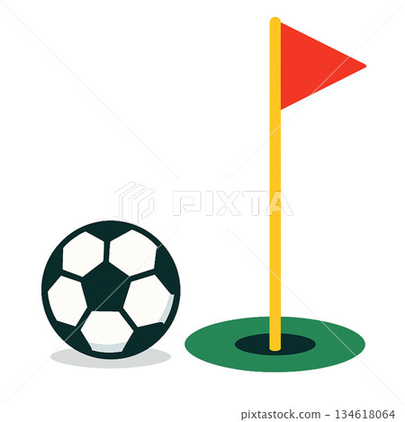 足球高爾夫球簡易圖標 足球高爾夫球簡易圖標 134618064