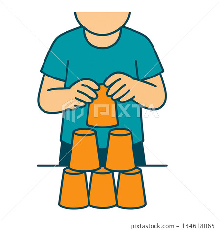 兒童運動疊疊樂插圖 134618065