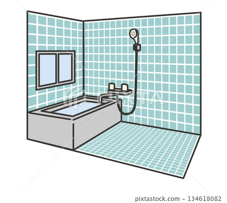 老式磁磚浴室 134618082