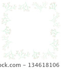 Hand-drawn frame of colored pencil baby's breath 134618106