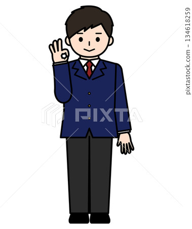一個男孩給一個好的跡象 一個男孩給一個好的跡象 134618259