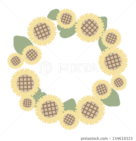 Gentle Flower Wreath Kindergarten Class Name Series | Sunflower 134618323
