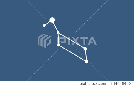 Illustration of the Lyra constellation line (white) floating on a navy background Illustration of the Lyra constellation line (white) floating on a navy background 134618400