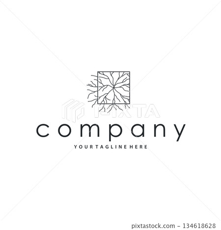 Minimalist neuron logo representing clarity, intelligence, and connection Minimalist neuron logo representing clarity, intelligence, and connection 134618628