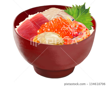Seafood bowl (red bowl) 134618706