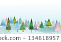 Watercolor style cute winter scenery frame (16:9) 134618957