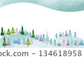 Watercolor style cute winter scenery frame 2 (16:9) 134618958