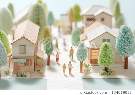 一個家庭生活在美麗的城鎮景觀中,過著福利優渥的日常生活(紙藝)/ Mamio Design 生活方式系列 一個家庭生活在美麗的城鎮景觀中,過著福利優渥的日常生活(紙藝)/ Mamio Design 生活方式系列 134619032