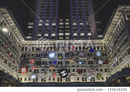 Luxurious City Christmas Lights Decor At Chanel Storefront Luxurious City Christmas Lights Decor At Chanel Storefront 134619100