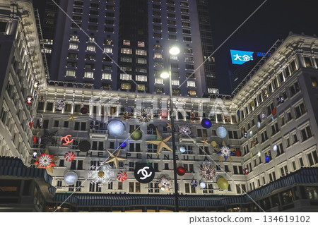 Luxurious City Christmas Lights Decor At Chanel Storefront 134619102