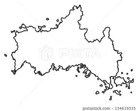 山口縣地圖(空白地圖) 山口縣地圖(空白地圖) 134619335