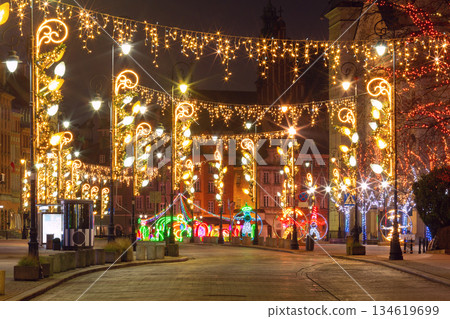 Christmas lights in Warsaw, Poland Christmas lights in Warsaw, Poland 134619699