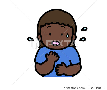 Anxious black girl 134619836