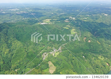 Aerial view of the forest at the foot of Mount Takasumi in Kanoya City, Kagoshima Prefecture Aerial view of the forest at the foot of Mount Takasumi in Kanoya City, Kagoshima Prefecture 134620139