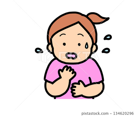 Panicked brown-haired girl Panicked brown-haired girl 134620296