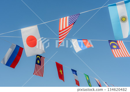 運動會的旗幟 134620482