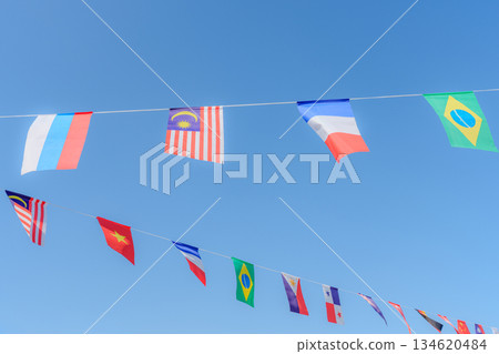 運動會的旗幟 134620484