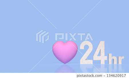 Twenty Four Hour Care and Love Service Concept 3d render. Twenty Four Hour Care and Love Service Concept 3d render. 134620917