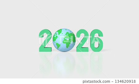 Global Sustainability Concept for the Year 2026 3d render. Global Sustainability Concept for the Year 2026 3d render. 134620918