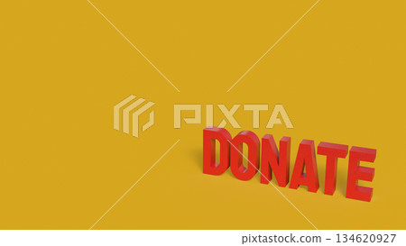 Donation Concept for Charity and Social Support Campaign 3d render. 134620927