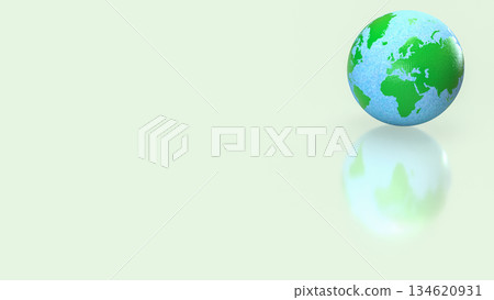 Blue and Green Earth Globe Representing Global Sustainability and Environmental Balance 3d render. 134620931