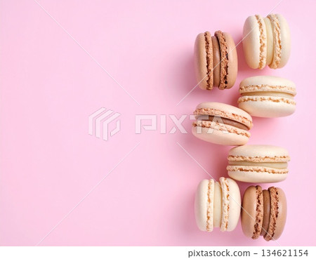 馬卡龍，情人節甜點，源自法國的烘焙食品 134621154