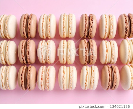 馬卡龍，情人節甜點，源自法國的烘焙食品 134621156
