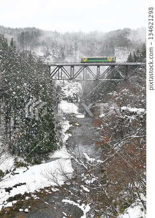 Snowy landscape Tadami line 134621298