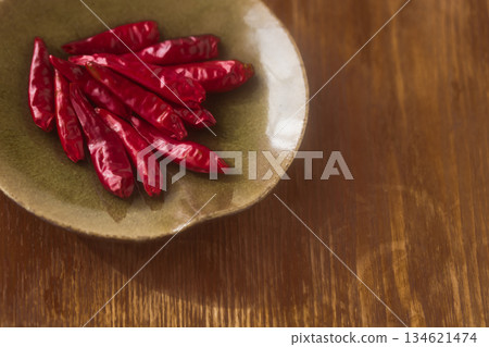 Red chili peppers and chili peppers 134621474