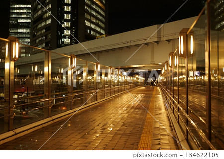 夜幕下的東京人行天橋 134622105
