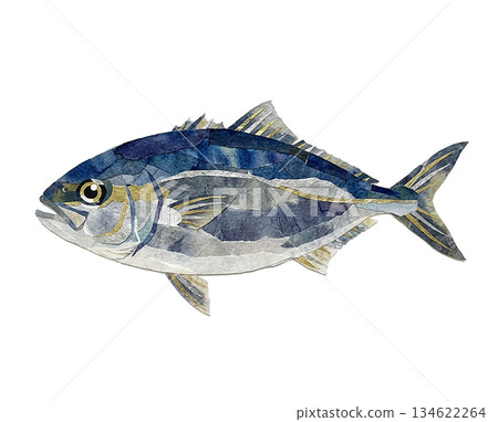 Winter yellowtail rendered in washi paper 134622264