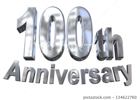 3DCG文字“100週年紀念/100週年紀念標誌閃耀” 3DCG文字“100週年紀念/100週年紀念標誌閃耀” 134622760