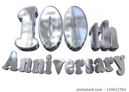 3DCG text "100th Anniversary/100th Anniversary Mark Sparkle" 134622764