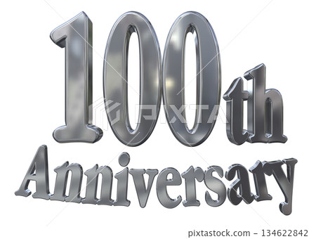 3DCG text "100th Anniversary/100th Anniversary Mark Sparkle" 134622842