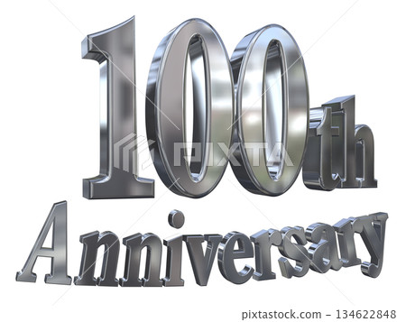 3DCG text "100th Anniversary/100th Anniversary Mark Sparkle" 134622848